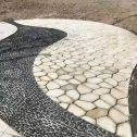 鹰潭 黄金麻冰裂纹地铺石工地铺装案例