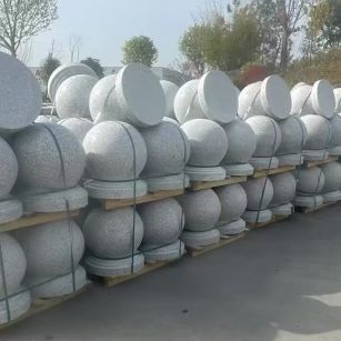 鹰潭 白麻花岗岩石材圆球，石球，挡车球，隔离球，景观石球，风水球等