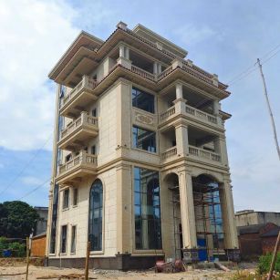 鹰潭 黄金麻花岗岩石材别墅外墙干挂搭配（雕花栏杆花瓶柱门楼罗马柱）