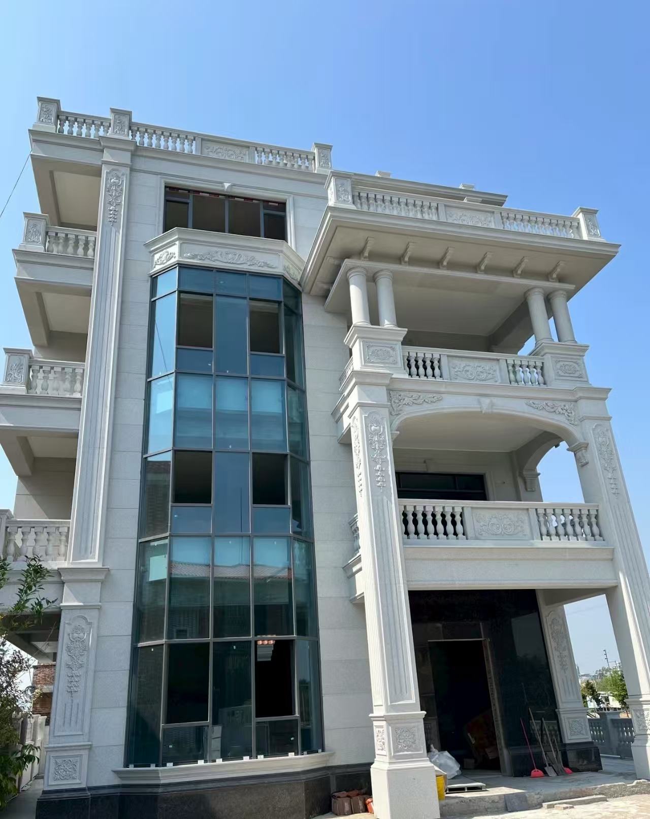 鹰潭 白麻花岗岩别墅外墙干挂效果展示