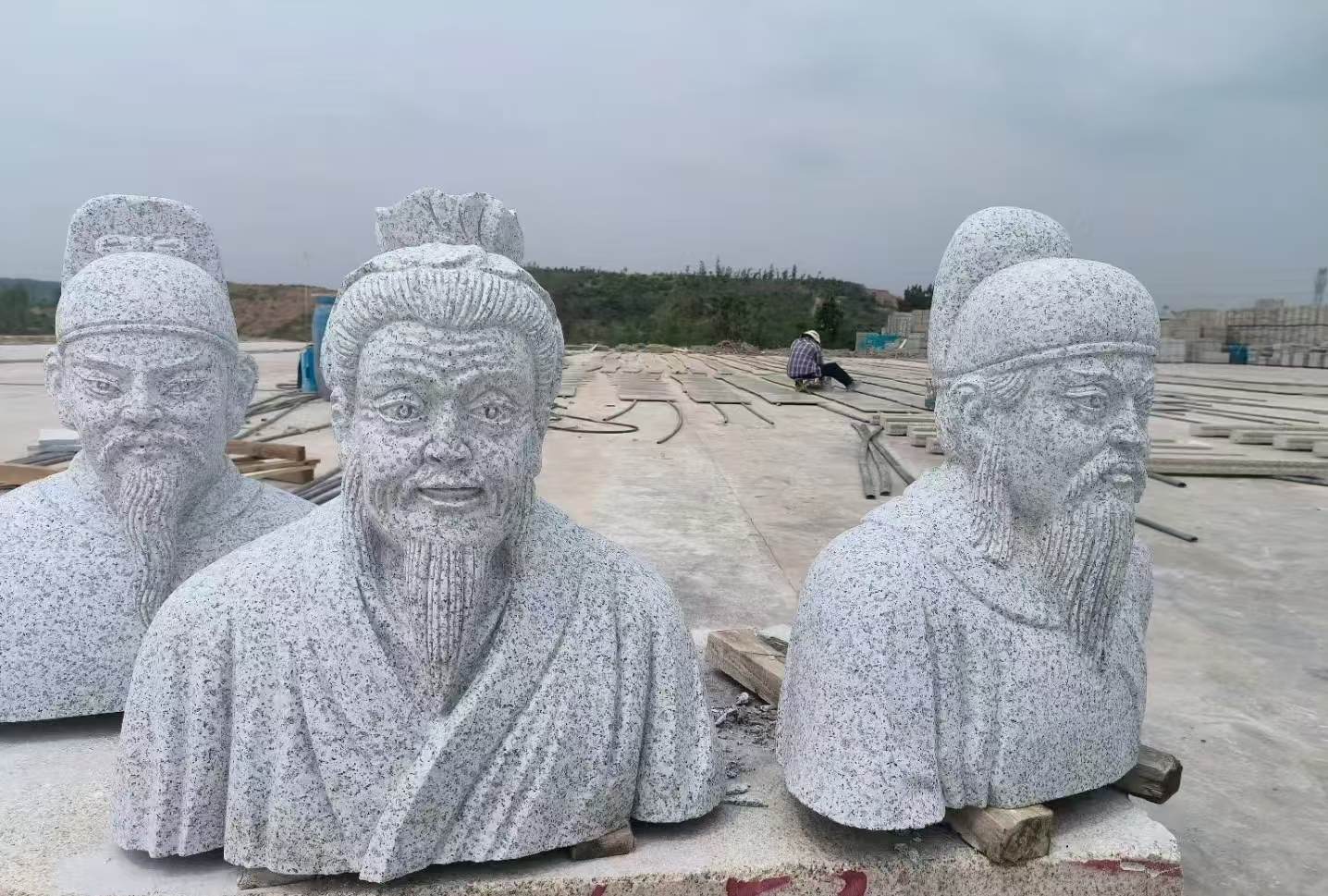 鹰潭 白麻花岗岩石材人物立体雕刻
